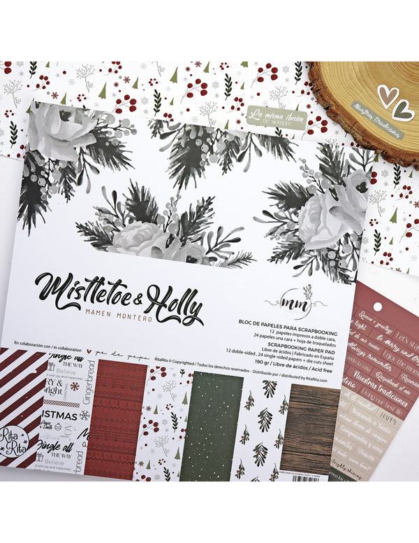 Paper 12x12" | Mistletoe & Holly collection by Mamen Montero