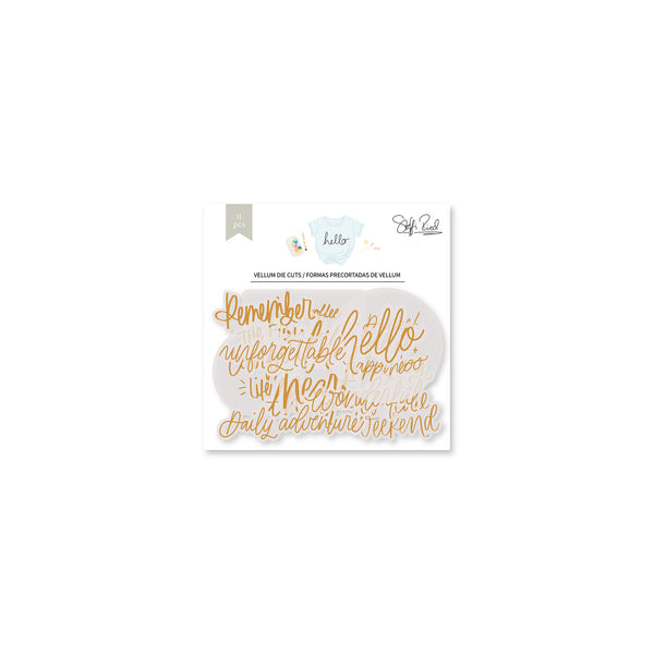 VELLUM DIE CUTS HELLO