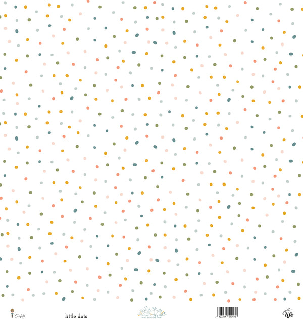 Papel 12x12 a una cara "little dots" INVENCIBLES