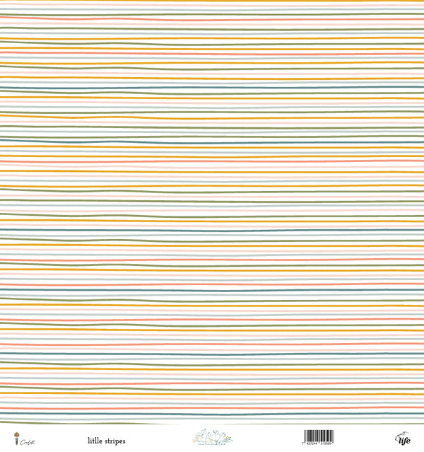 Papel 12x12 a una cara "little stripes" INVENCIBLES